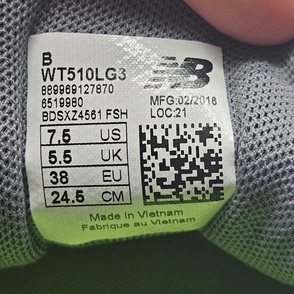 New Balance Women’s 510 V3 Trail Running Shoes Sneakers WT510LG3 Blue Gray 7.5 - Picture 6 of 6